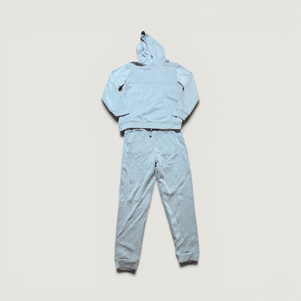 90 Degree By Reflex Boys Gray Sweat Set Scuba Defy Hoodie Jogger Size Large 12